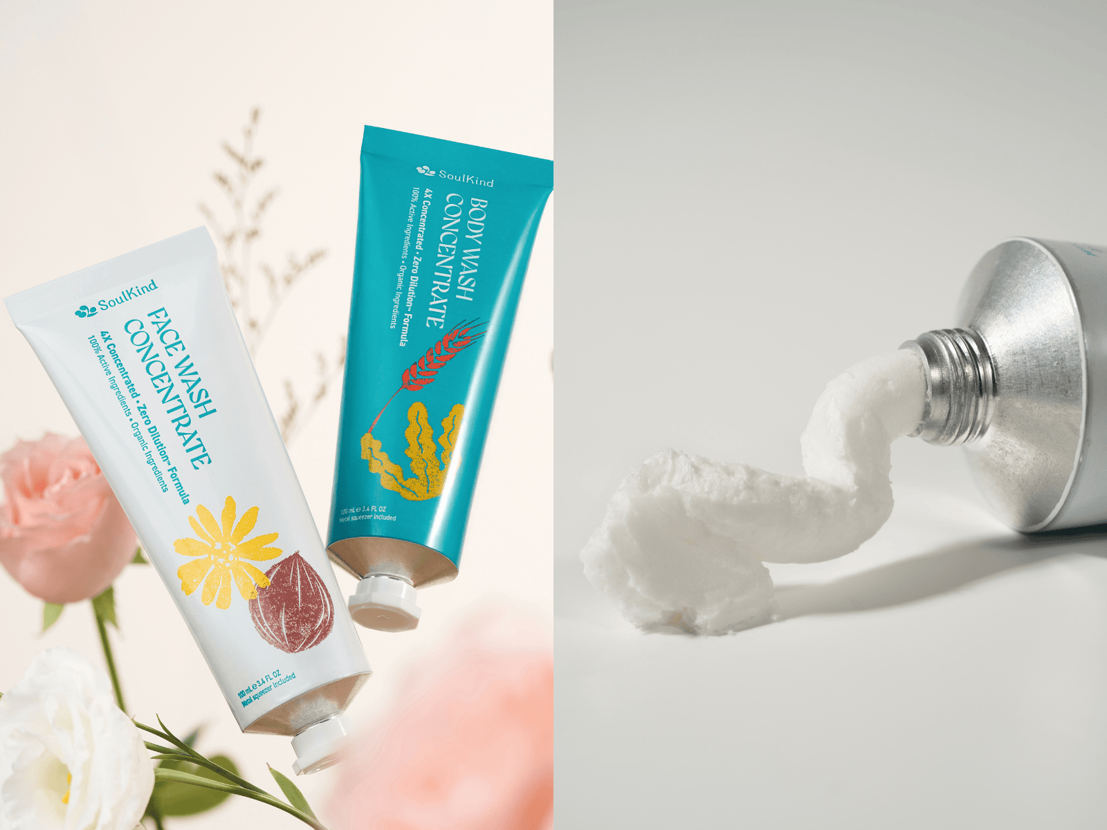 SoulKind 摒棄洗沐產品高達 75% 為水的配方，以「零稀釋™技術」打造不加一滴水的霜狀質地，讓每一滴產品都封存完整的天然植萃精華。