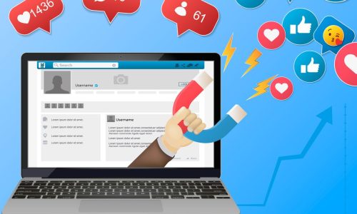 colorful vector illustration concept for digital marketing, social campaign, engaging with followers isolated on bright background